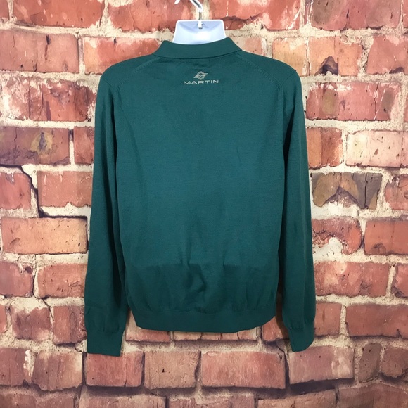 MARTIN M TEAL GREEN 100% ITALIAN WOOL GOLF SWEATER - Picture 4 of 5